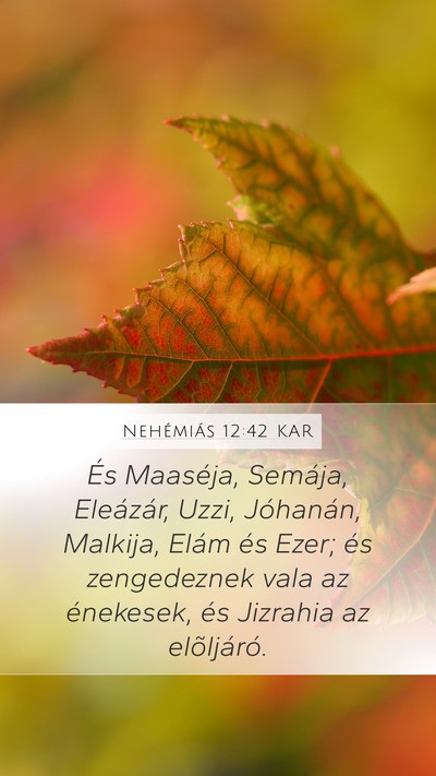 Nehémiás 12:42 KAR Bible Verse Image