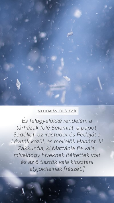 Nehémiás 13:13 KAR Bible Verse Image