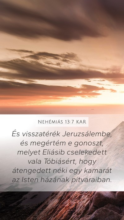 Nehémiás 13:7 KAR Mobile Phone Wallpaper - És visszatérék Jeruzsálembe, és megértém e - Mobile Bible Verse Wallpaper