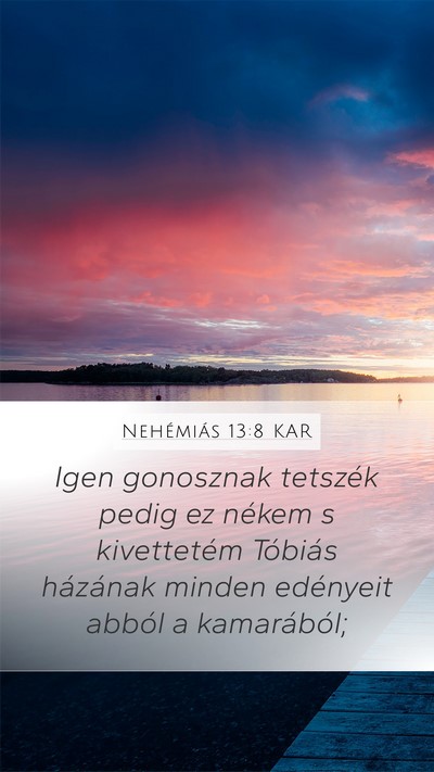 Nehémiás 13:8 KAR Mobile Phone Wallpaper - Igen gonosznak tetszék pedig ez nékem s - Mobile Bible Verse Wallpaper
