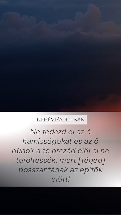 Nehémiás 4:5 KAR Bible Verse Image