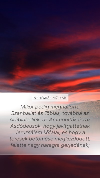 Nehémiás 4:7 KAR Bible Verse Image