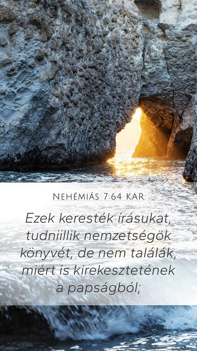 Nehémiás 7:64 KAR Bible Verse Image