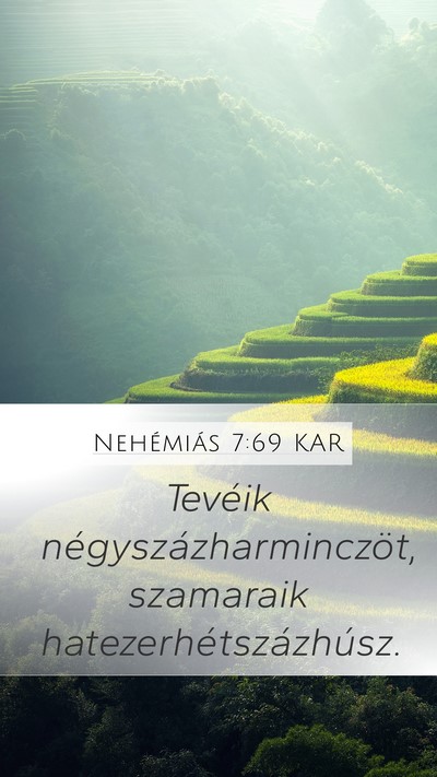 Nehémiás 7:69 KAR Mobile Phone Wallpaper - Tevéik négyszázharminczöt, szamaraik - Mobile Bible Verse Wallpaper