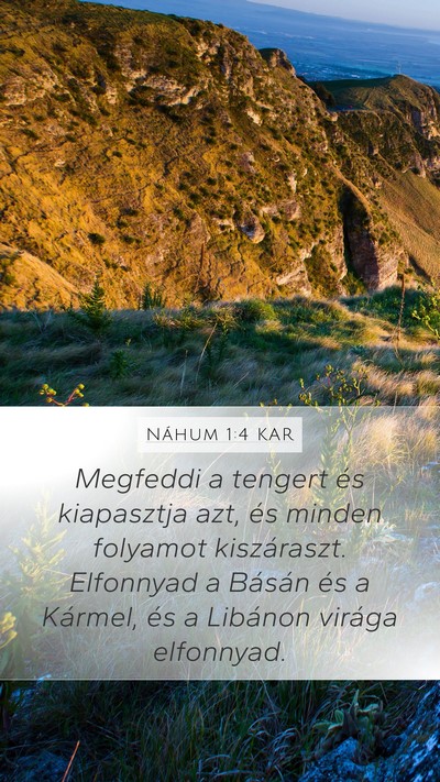 Náhum 1:4 KAR Bible Verse Image