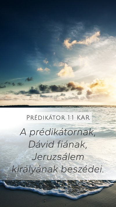 Prédikátor 1:1 KAR Bible Verse Image