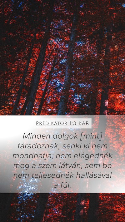 Prédikátor 1:8 KAR Bible Verse Image