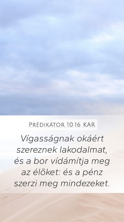Prédikátor 10:16 KAR Bible Verse Image