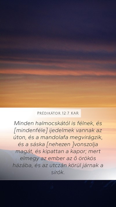 Prédikátor 12:7 KAR Bible Verse Image