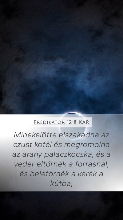 Prédikátor 12:8 KAR Bible Verse Image