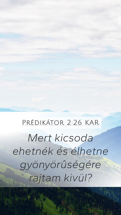 Prédikátor 2:26 KAR Bible Verse Image