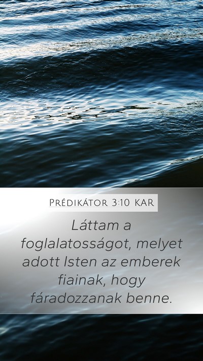 Prédikátor 3:10 KAR Mobile Phone Wallpaper - Láttam a foglalatosságot, melyet adott Isten az - Mobile Bible Verse Wallpaper