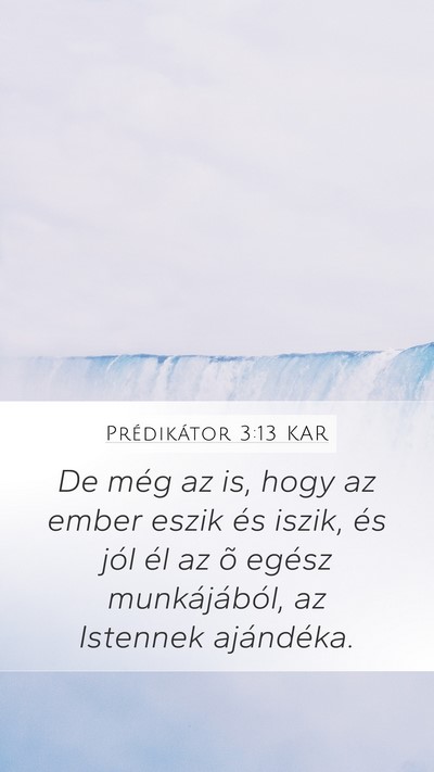 Prédikátor 3:13 KAR Bible Verse Image