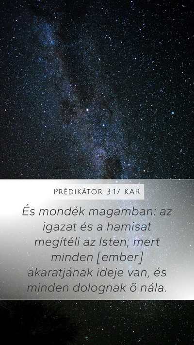 Prédikátor 3:17 KAR Bible Verse Image