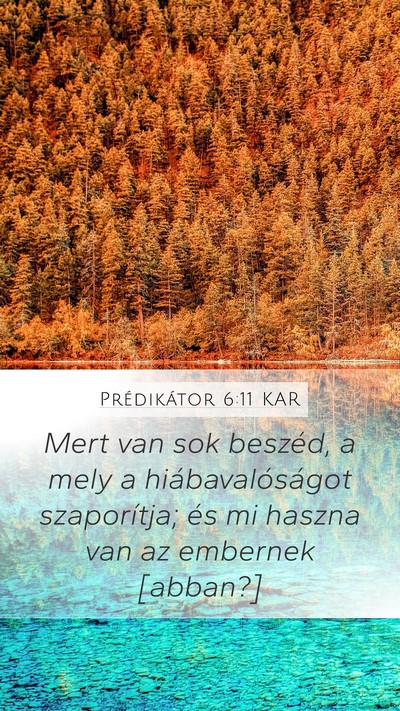 Prédikátor 6:11 KAR Bible Verse Image