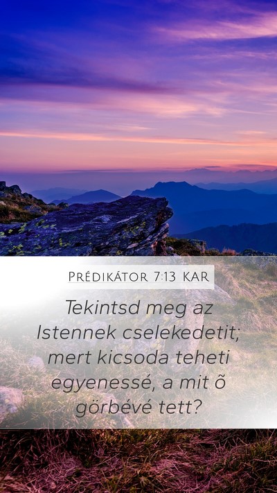 Prédikátor 7:13 KAR Bible Verse Image