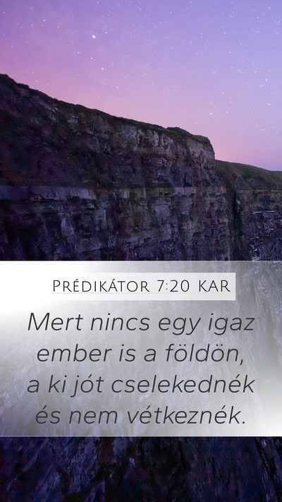 Prédikátor 7:20 KAR Bible Verse Image