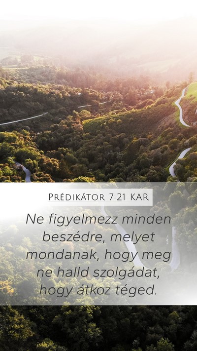 Prédikátor 7:21 KAR Bible Verse Image