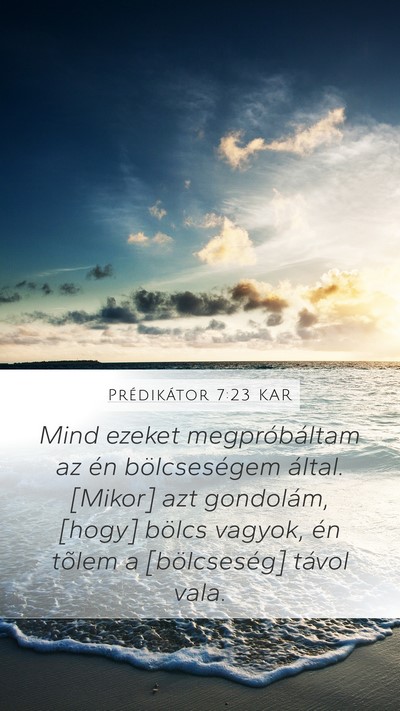 Prédikátor 7:23 KAR Bible Verse Image