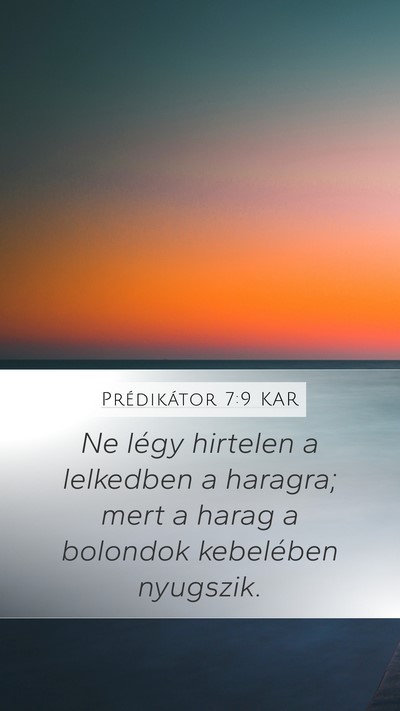 Prédikátor 7:9 KAR Bible Verse Image