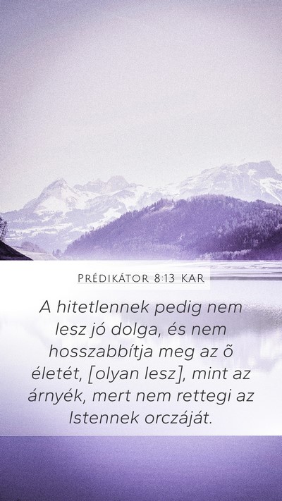 Prédikátor 8:13 KAR Bible Verse Image