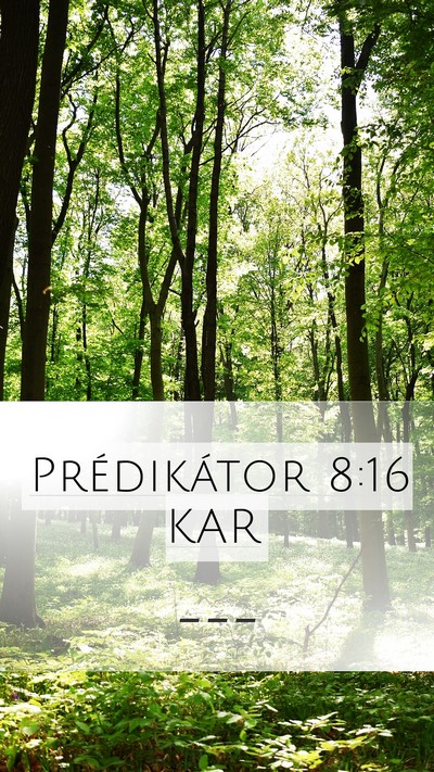 Prédikátor 8:16 KAR Bible Verse Image