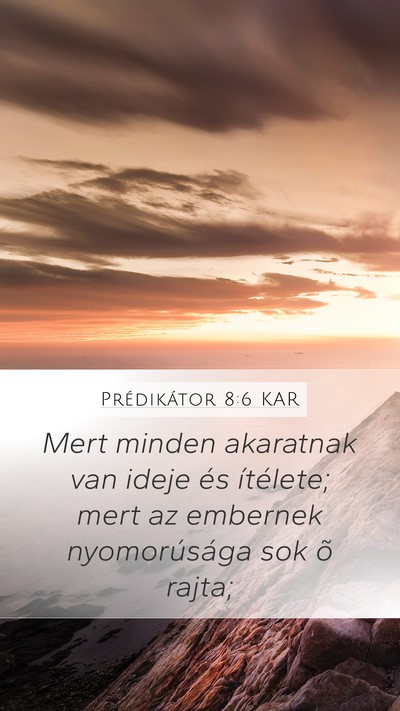 Prédikátor 8:6 KAR Bible Verse Image