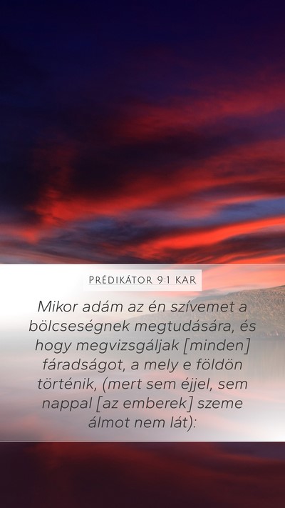 Prédikátor 9:1 KAR Bible Verse Image