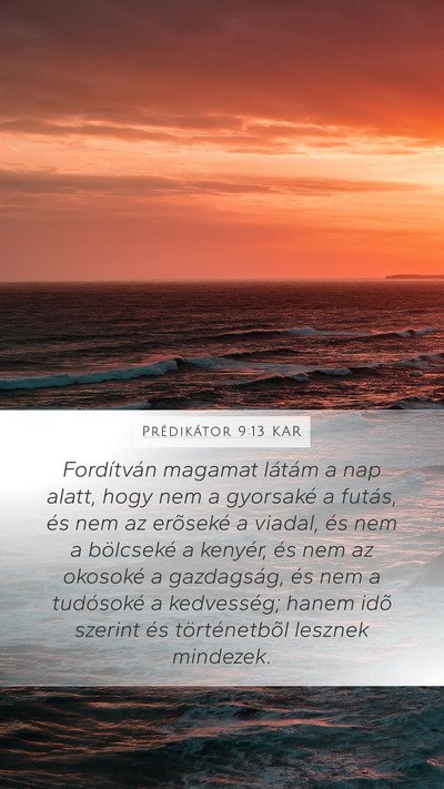 Prédikátor 9:13 KAR Bible Verse Image