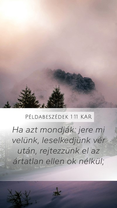 Példabeszédek 1:11 KAR Bible Verse Image