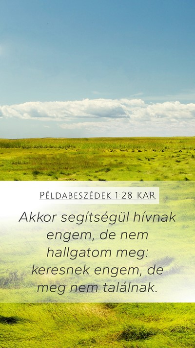 Példabeszédek 1:28 KAR Bible Verse Image