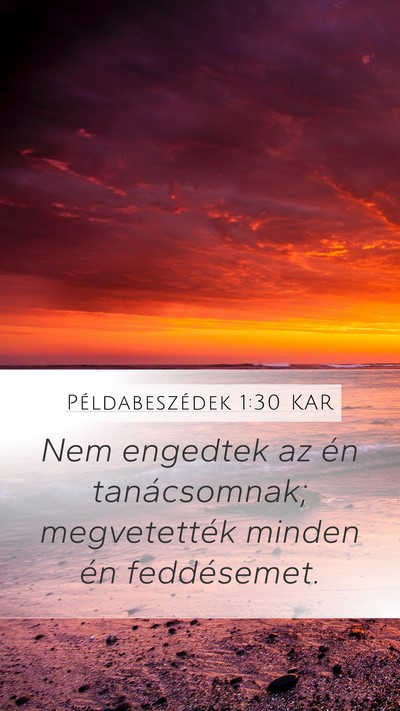 Példabeszédek 1:30 KAR Bible Verse Image