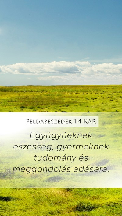 Példabeszédek 1:4 KAR Bible Verse Image