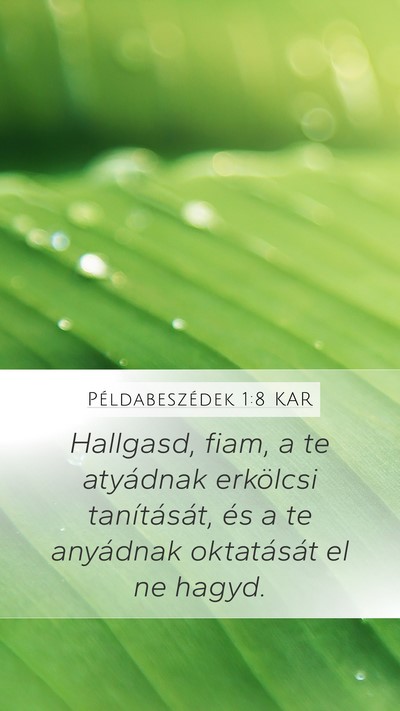 Példabeszédek 1:8 KAR Bible Verse Image