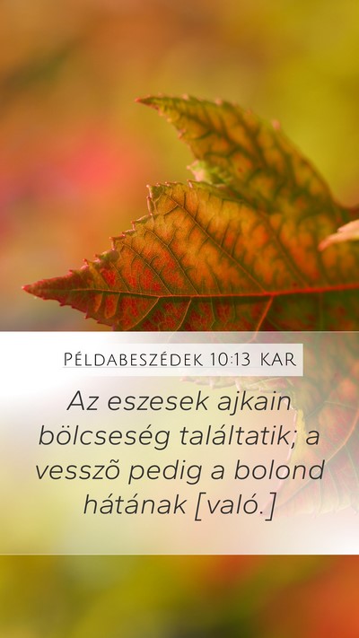 Példabeszédek 10:13 KAR Bible Verse Image