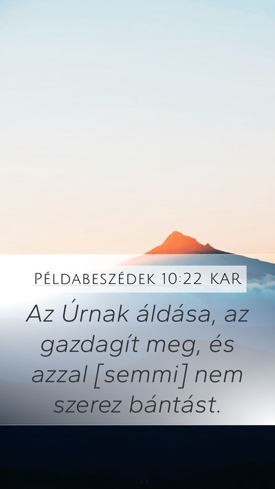 Példabeszédek 10:22 KAR Bible Verse Image