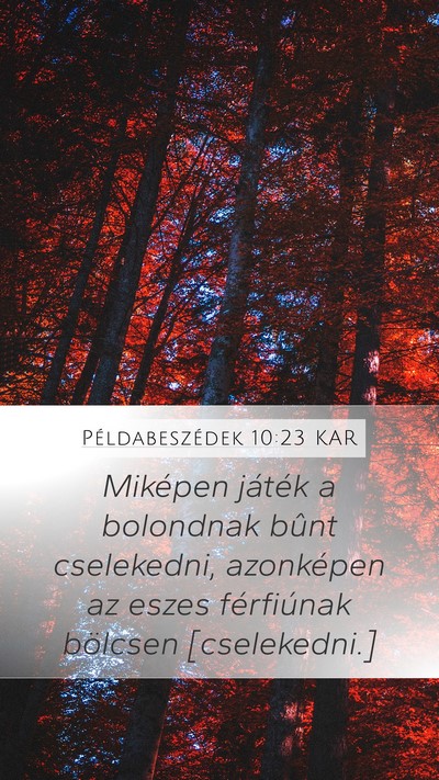 Példabeszédek 10:23 KAR Bible Verse Image