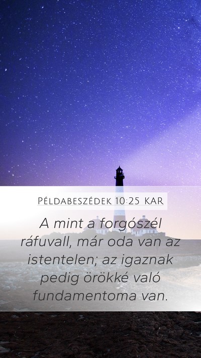 Példabeszédek 10:25 KAR Bible Verse Image