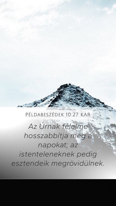 Példabeszédek 10:27 KAR Bible Verse Image