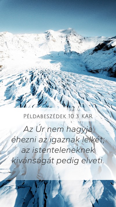 Példabeszédek 10:3 KAR Bible Verse Image