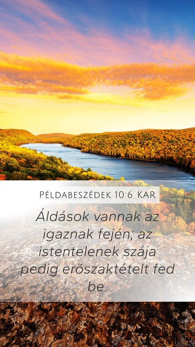 Példabeszédek 10:6 KAR Bible Verse Image