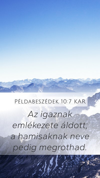 Példabeszédek 10:7 KAR Bible Verse Image