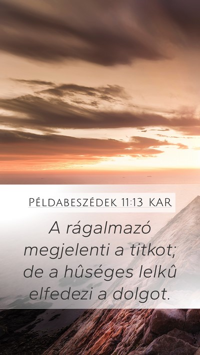 Példabeszédek 11:13 KAR Bible Verse Image