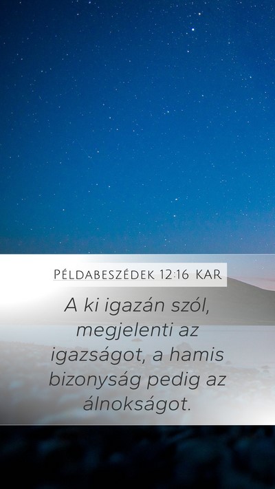 Példabeszédek 12:16 KAR Bible Verse Image