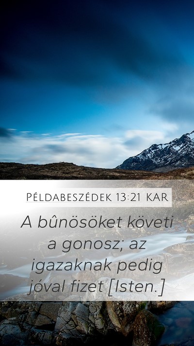 Példabeszédek 13:21 KAR Bible Verse Image
