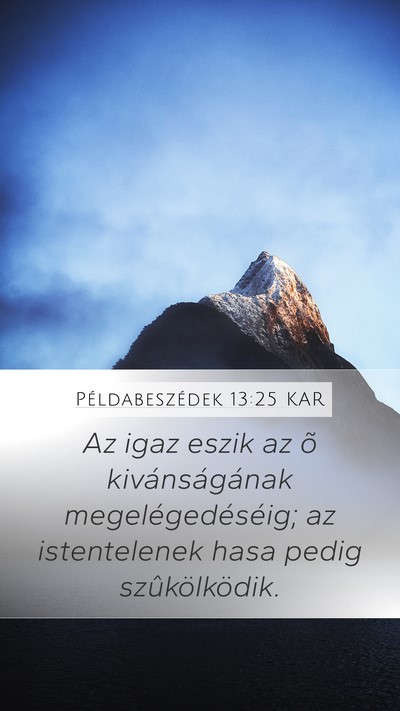 Példabeszédek 13:25 KAR Bible Verse Image