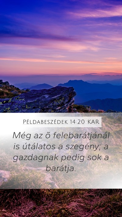 Példabeszédek 14:20 KAR Bible Verse Image