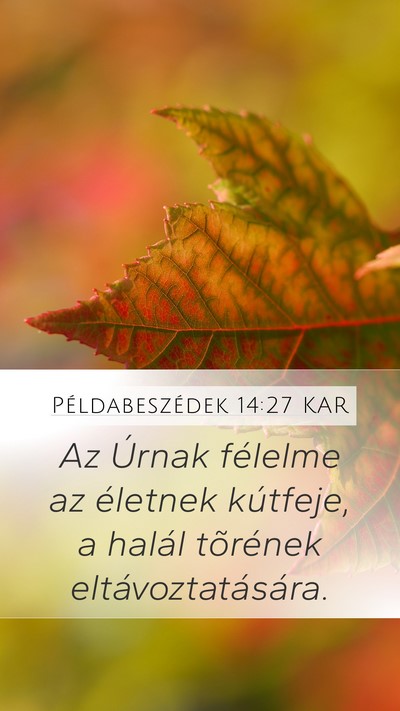 Példabeszédek 14:27 KAR Bible Verse Image