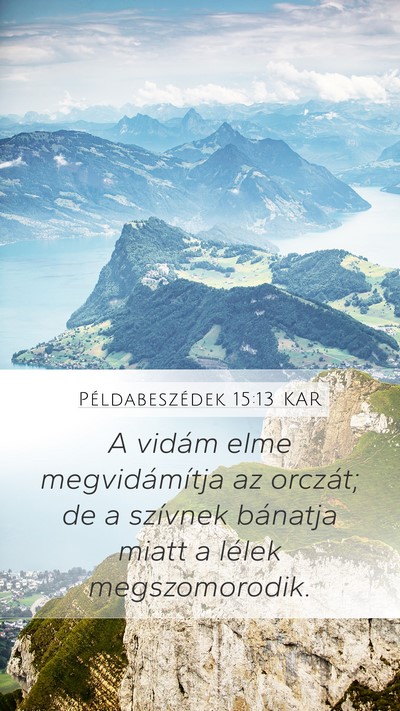 Példabeszédek 15:13 KAR Bible Verse Image