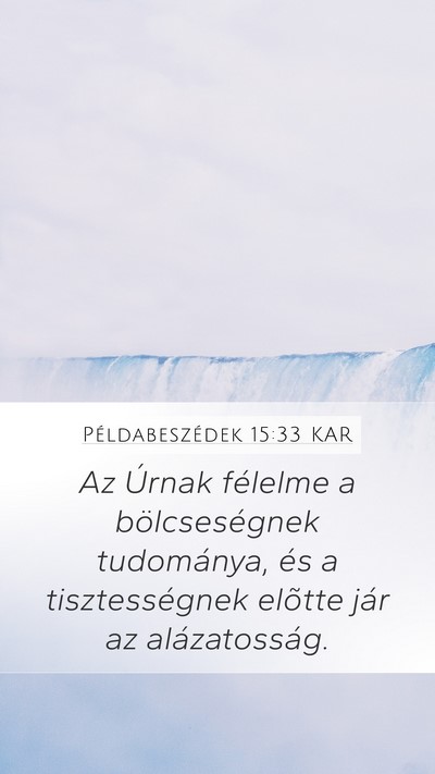 Példabeszédek 15:33 KAR Bible Verse Image